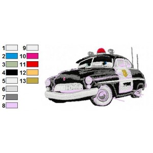 Sheriff Disney Cars Embroidery Design